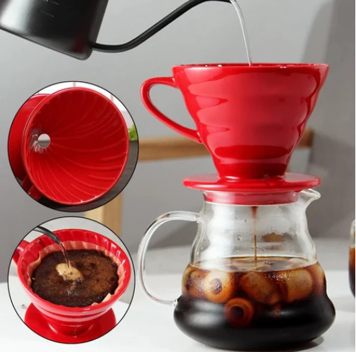 Hario Ceramic Coffee Dripper RED V60-02