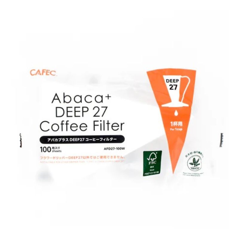 Paper filters Cafec Abaca+ for DEEP 27 (100 pcs.)